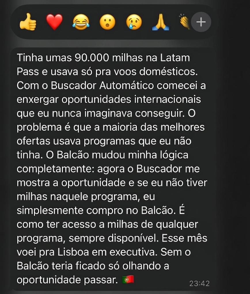 Prova social 5 - Balcão de Milhas